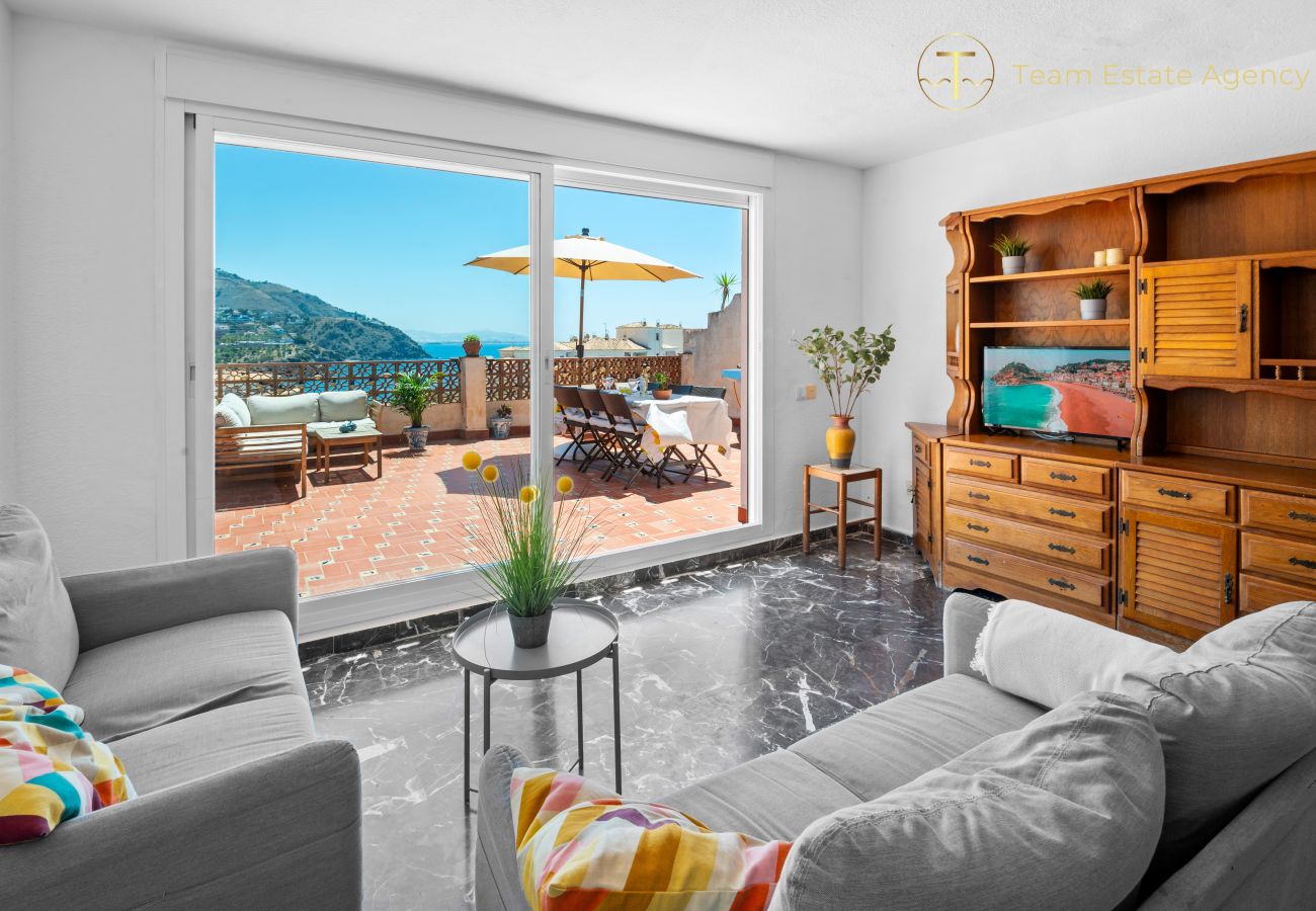 Apartamento en Almuñecar - Terraza y vista al mar, a 2 min de la playa
